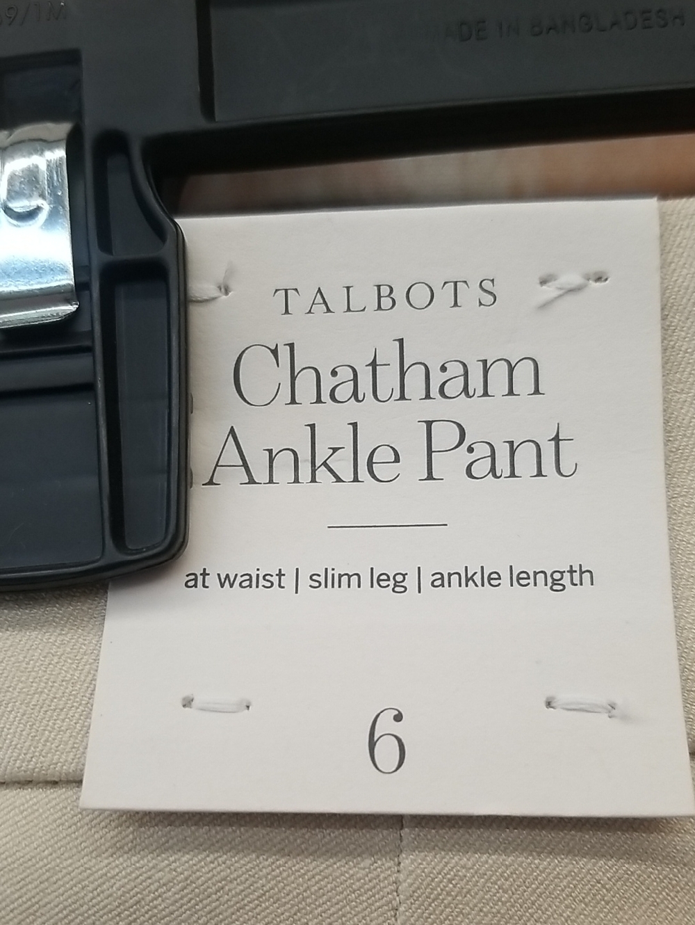 NWT Talbots Size 6 Women's Cream Straight-Leg Pull-On Trousers - Picture 4 of 10